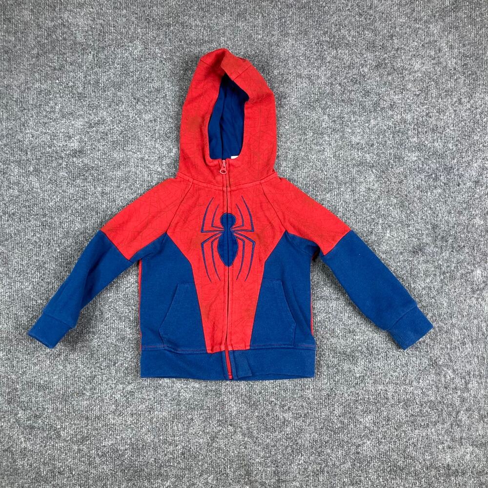 Marvel Spider Man Hoodie 2T Red Blue Zip Up‎ Superhero Toddler